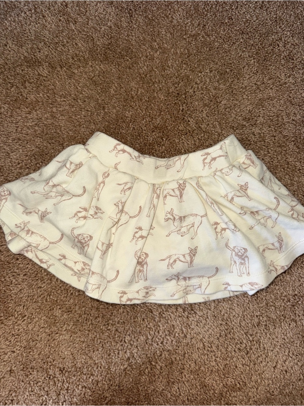 kate quinn Cream Skirt with Light Brown Dog Print